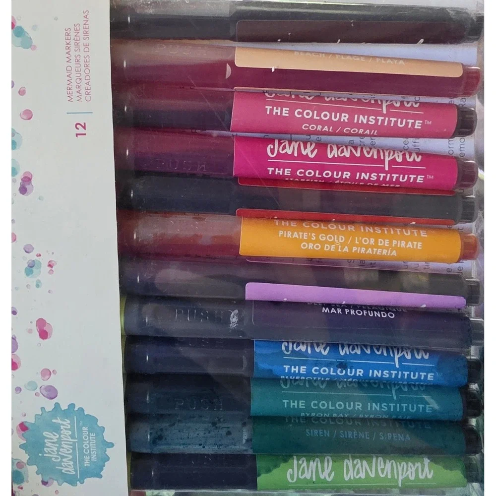 PLEASE READ - Jane Davenport Mermaid Markers 11 Color Set (1 DRIED) Art Journal